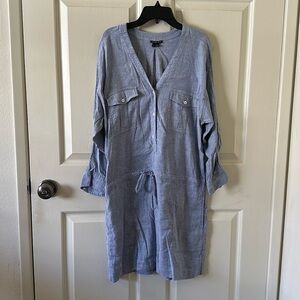 Theory Trisal Linen Blend Shift Dress